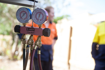 Students at Get Skill Training's Melbourne air conditioning course | Featured image for Air Conditioning Courses Melbourne landing page.